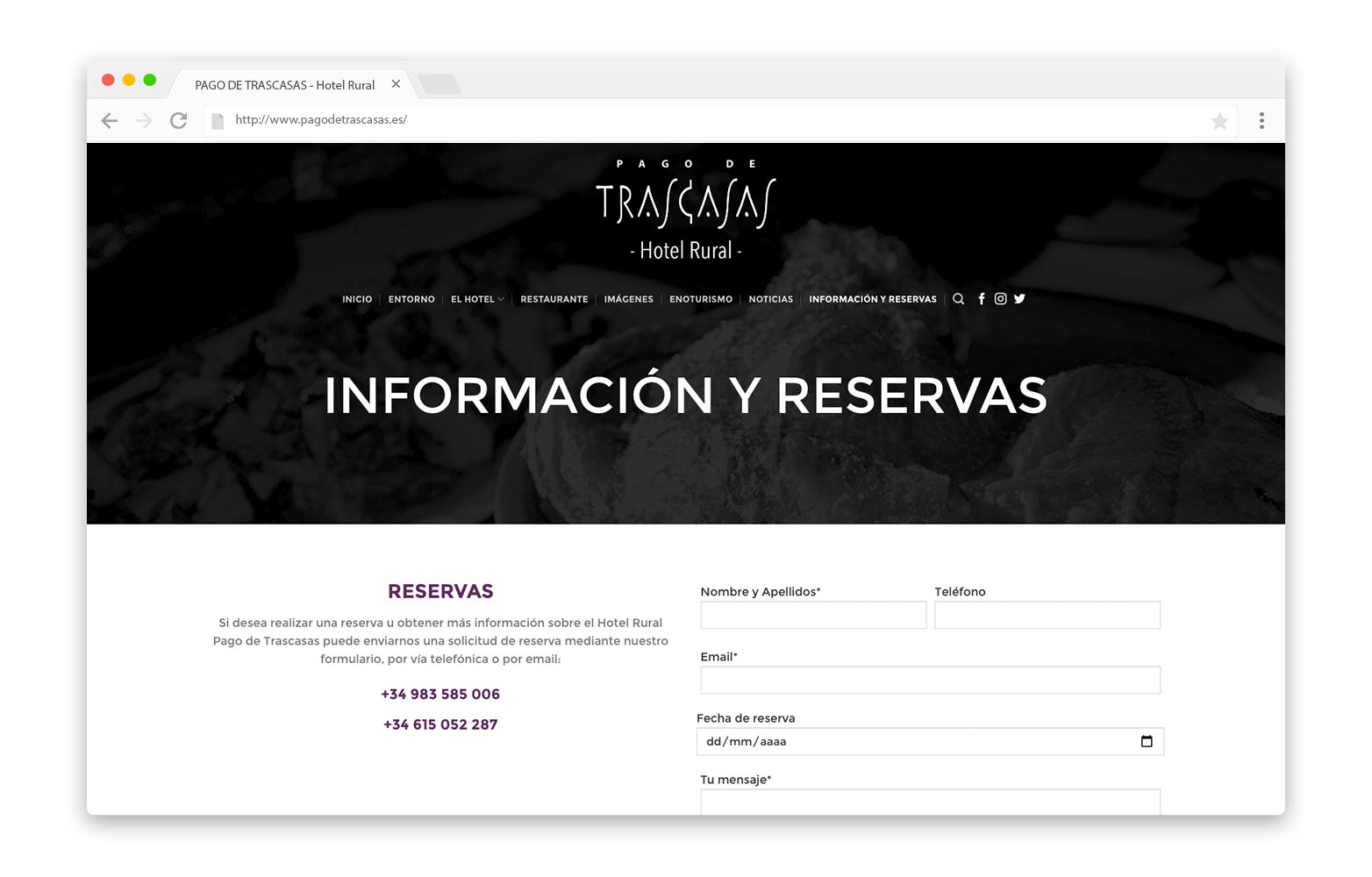 PAGO DE TRASCASAS - Diseño Web - alQuimia Publicidad - Valladolid